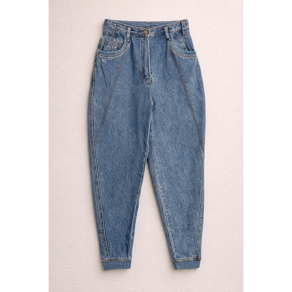 Y2K‎ Barrel Leg Jeans High Rise Tapered Denim Blue Womens Size 10 Street Vintage - Picture 2 of 8